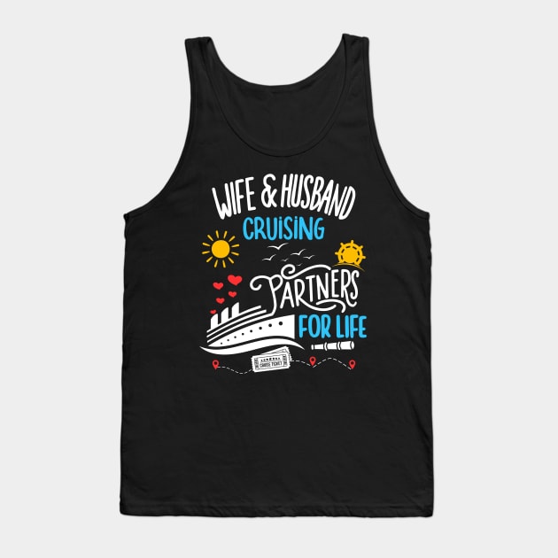 Wife & Husband Cruising Partners For Life Honeymoon Tank Top by AimArtStudio